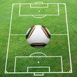 Soccer pitch with world cup ball no logo