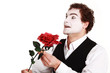 mime holding a rose , Valentine's day concept