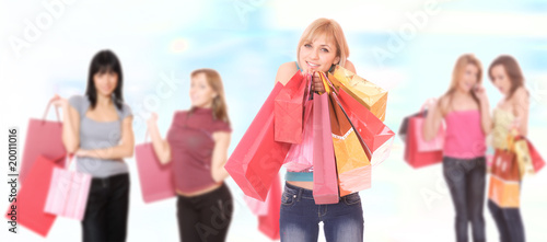 Photo: Shopping sexy girls smiling Shopping sexy girls smiling