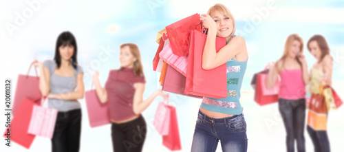 Photo: Shopping sexy girls smiling Shopping sexy girls smiling
