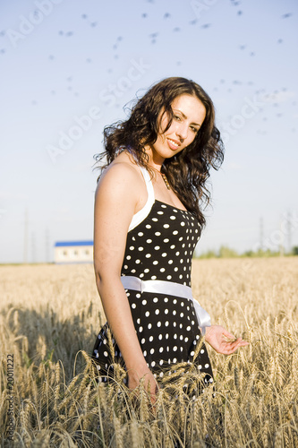 Photo: beautiful girl in field beautiful girl in field