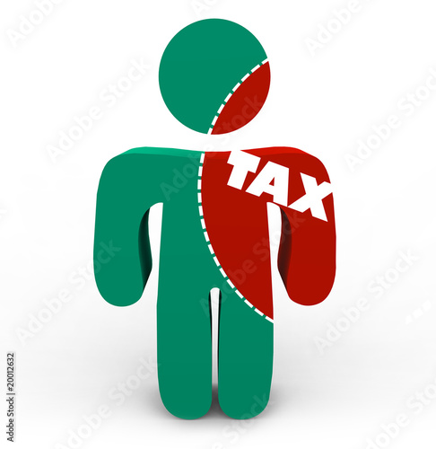 Photo: Pain of Taxes - Tax Cut-Out of Person Pain of Taxes - Tax Cut-Out of Person