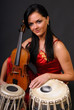 beautiful girl paying the violin