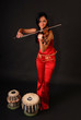 beautiful girl paying the violin
