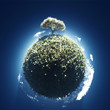 blossoming tree on small planet blossoming tree on small planet