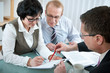 Senior couple meeting with agent