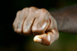 clenched fist of afro man