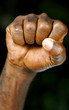 clenched fist of afro man