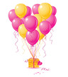 Vektor: balloons heart with gift balloons heart with gift