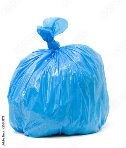 Photo: Blue trash bag Blue trash bag