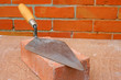 Trowel on a brick.