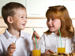 Children drink juice