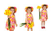 Cute little girl giving flowers Cute little girl giving flowers