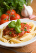 Pasta penne with tomato sauce