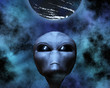 alien portrait with stars alien portrait with stars