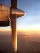 Airplane engine. Sunset Airplane engine. Sunset
