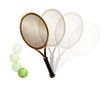 Tennis racket and ball