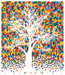vector of white tree on squares