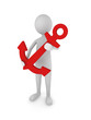 Man Holding Red Anchor