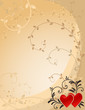 Ornate valentine's background with hearts and copy space.