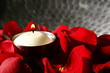 bougie et pétales de rose bougie et pétales de rose