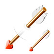 Cupid arrow. Vector. Easy to put in to different objects.