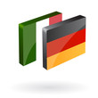 german italian translation button 3d vector