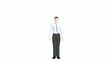 Jumping businessman with flying tie