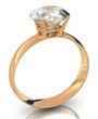 golden wedding ring with big diamond