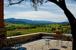 Tables and chairs outside the winery in Napa Valley Tables and chairs outside the winery in Napa Valley