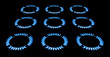 Blue gas flames burning