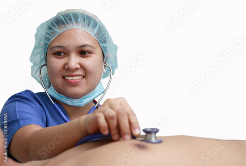Photo: nurse with stethoscope nurse with stethoscope