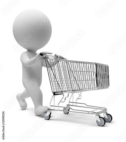 Illustration: 3d small people - cart 3d small people - cart