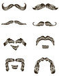 Set of hand drawn mustaches Set of hand drawn mustaches