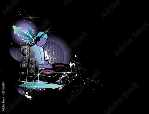 Vector: dj tocando en vector dj tocando en vector