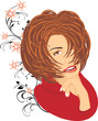 Portrait of beautiful woman with floral ornament Portrait of beautiful woman with floral ornament
