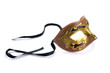 Gold Venetian Mask. Isolated over white background