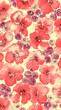 watercolor of red  floral background