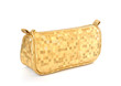 Golden female bag isolated on white background