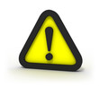 Warning Yellow Triangular Sign 3D