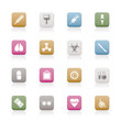 collection of  medical themed icons and warning-signs