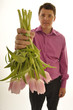 Funny giving a flower