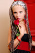young and beautiful woman on the street