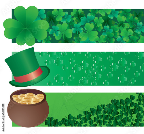 Set of tree vector banners for St. Patrick`s day
