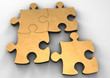 4 pièces de puzzle 3d en or 1 détachée 4 pièces de puzzle 3d en or 1 détachée