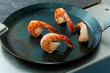 Frying shrimps for salad