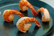 Frying shrimps for salad