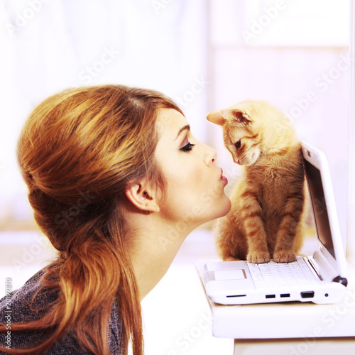 Photo: Kissing a cute kitten The perfect gift Kissing a cute kitten The perfect gift