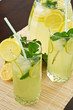 Fresh lemonade with ice and mint Fresh lemonade with ice and mint