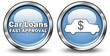 Glossy 3D Style Buttons "Car Loans/Fast Approval"